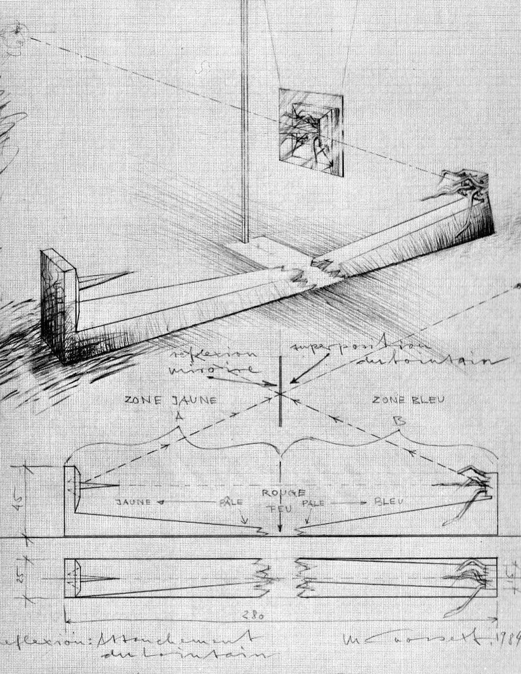Michael Grossert - Réflexion: "Attouchement du lointain" - dessin technique du projet